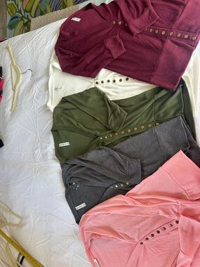 Zenana Outfitters Cardigan Bundle - Burgundy, White, Olive, Charcoal,